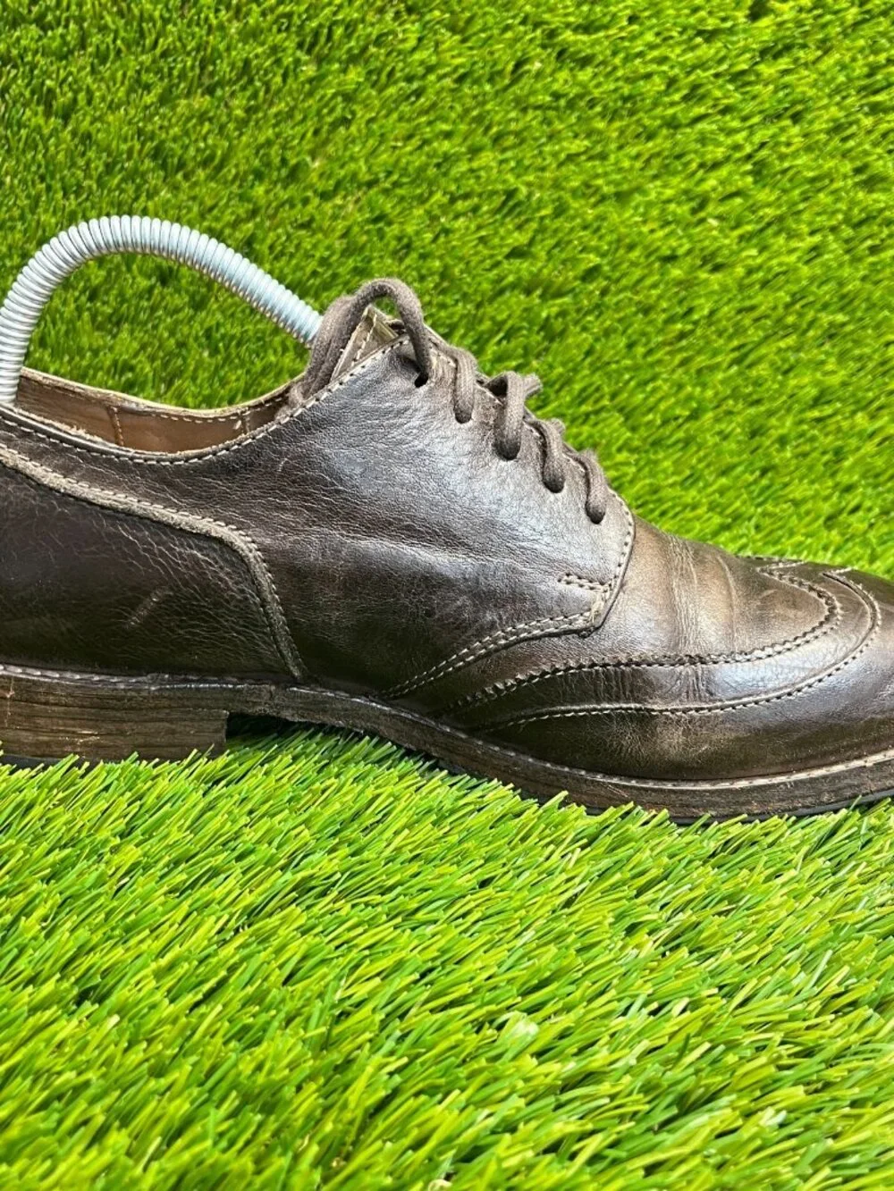 Bed Stu Basalt Mens Size 10 Brown Casual Classic Leather Wingtip Oxford Shoes - Picture 4 of 12